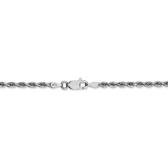2.75mm 10k White Gold D/C Quadruple Rope Chain Necklace, 20 Inch - Picture 4 of 8